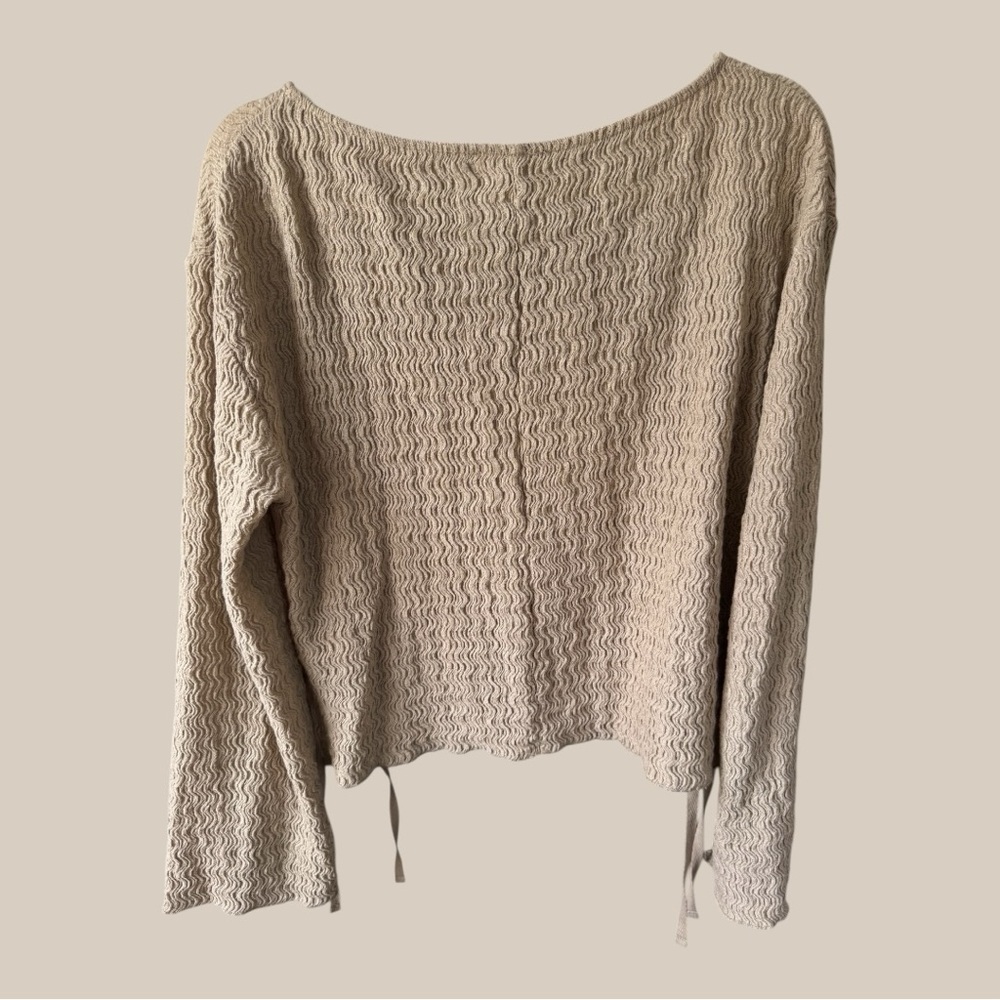 Zara Neutral Textured Stretch Knit Top - Beige - Picture 2 of 3
